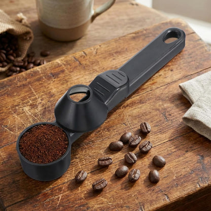 Sibba 2-in-1 Coffee Scoop & Funnel for Refillable Ground Coffee Pods Reusable K Cups Precise Measuring Scoop, Coffees Measuring Scoops with Funnel Tablespoon for Protein Milk Powder, Tea (Black)