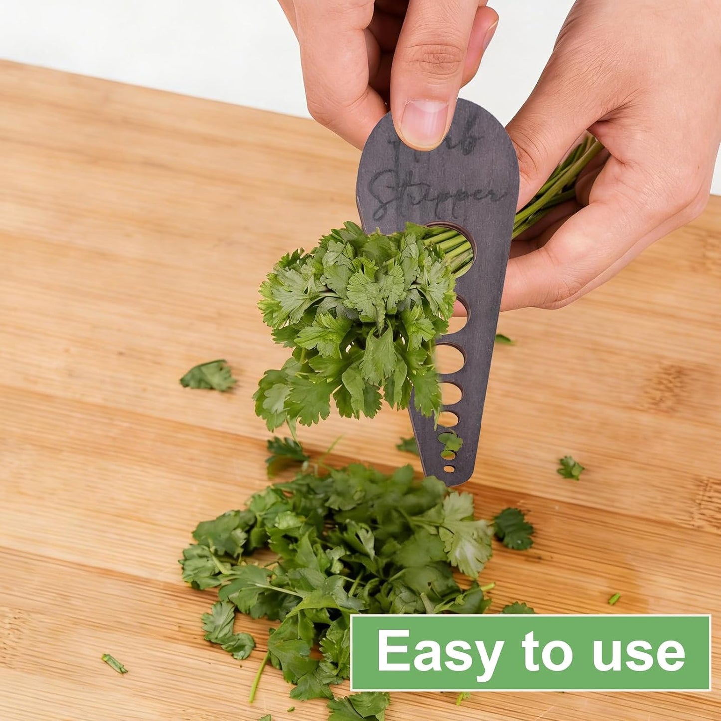 2 Pcs Herb Stripper Tool, Wooden Herb Stripping Tool, Vegetable Leaf Remover, Natural Wood Leaf Remover with 8 Hole Sizes for Herbs, Parsley, Coriander, Thyme, Rosemary