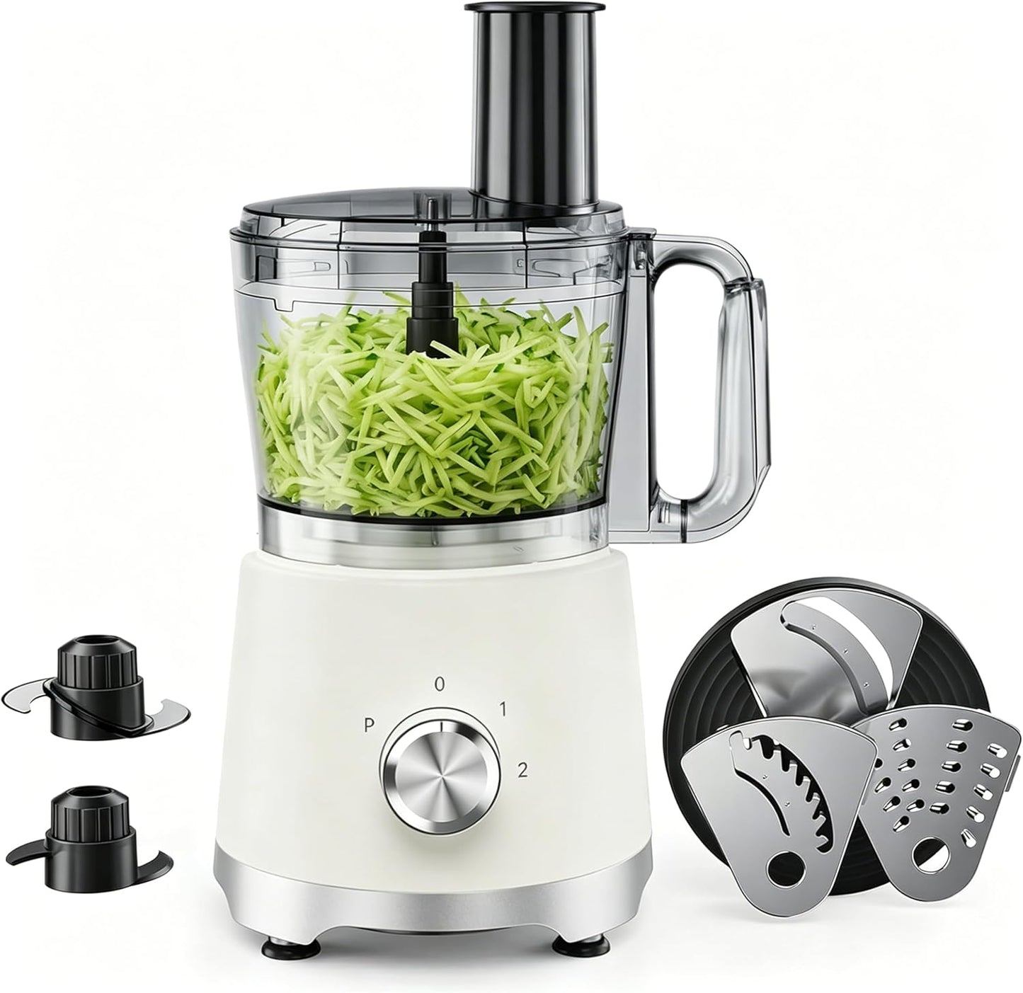 Simple Deluxe Food Processor 10.5 Cup, Multi-Functional Vegetable Choppers Food Grinder with Slicing Shredding Chopping Kneading, Suitable for Smoothie Fruit Dough, 2.6QT, Black