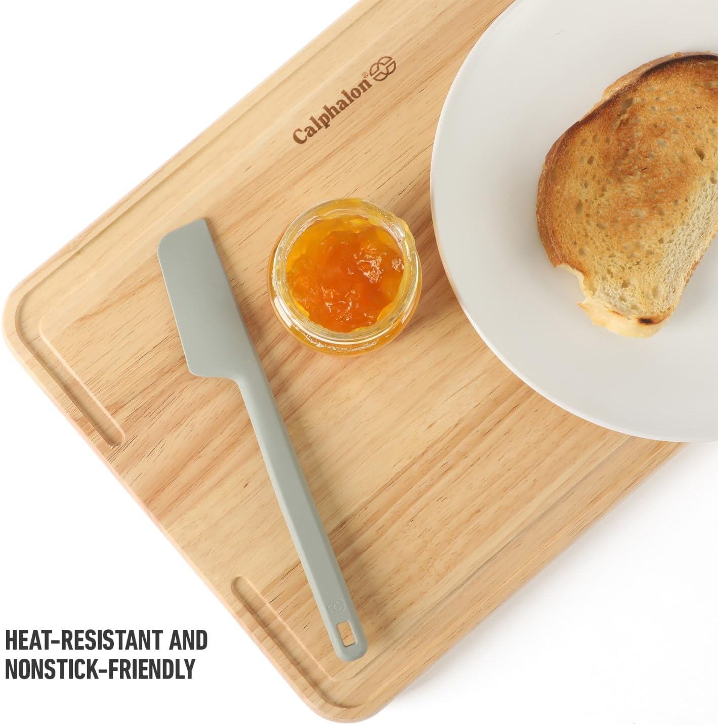 Calphalon Prime Scraper Set, 2-Piece Silicone Kitchen Scraper Set, Flexible Baking & Cooking Scrapers, Heat-Resistant Nonstick-Safe Tools with Ergonomic Handles, Navy