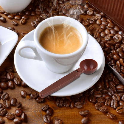 Coffee Scoops with Bag Clip,Coffee Scoops For Ground Coffee 2 Tbsp (30ml) Long Handle Tablespoon Measuring Spoons Multifunctional Plastic Scoops For Measuring Coffee,Drinks (4 Pack,Brown)