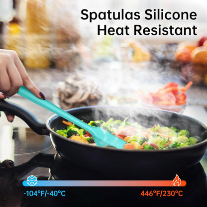5-Piece Silicone Spatula Set - Heat Resistant 446°F Food Grade BPA Free, Nonstick Cookware Safe Dishwasher Safe Kitchen Tools for Baking, Cooking, Stirring, Multicolor.