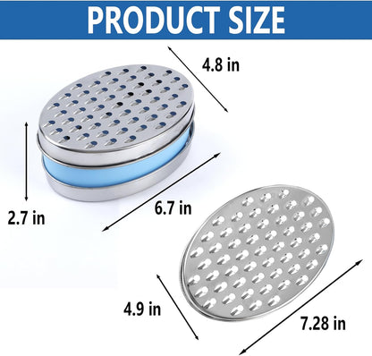 Cheese Grater Citrus Lemon Zester with Food Storage Container & Lid - Perfect For Hard Parmesan Or Soft Cheddar Cheeses, Ginger, Vegetables, Butter, Chocolate & Nutmeg (Green)