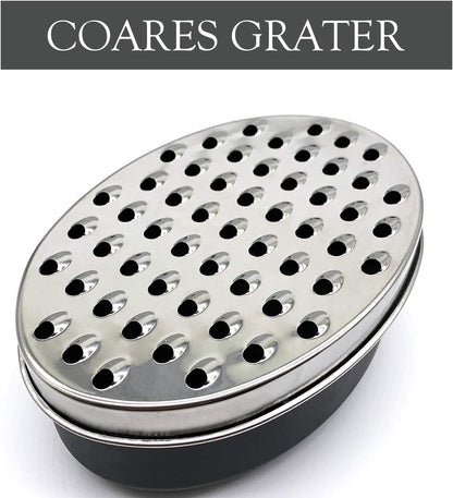Cheese Grater Citrus Lemon Zester with Food Storage Container & Lid - Perfect For Hard Parmesan Or Soft Cheddar Cheeses, Ginger, Vegetables, Butter, Chocolate & Nutmeg (Red)