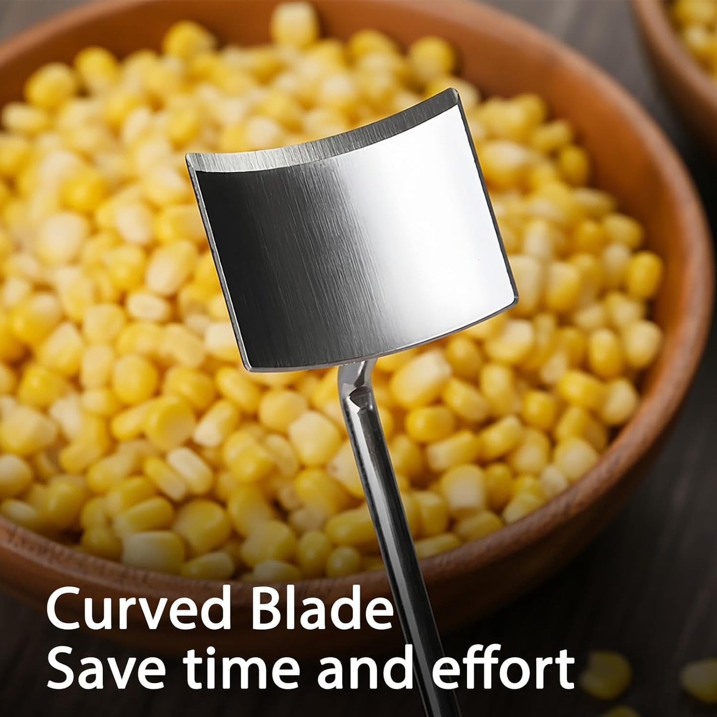 2-Piece Corn Peeler Set, Corn Cob Stripper Tool with Curved Blade, Corn Kernel Remover for Raw and Cooked Corn, Easy Clean Kitchen Tool (10.5 Inches)