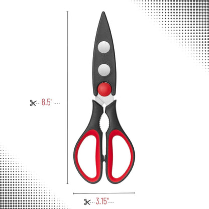 Mr. Pen- All Purpose Kitchen Shears with Protective Sheath, 8 Inch, Dishwasher Safe, Stainless Steel Food Scissors with Micro-Serrated Blades, Soft Grip Comfort Handle, Durable Utility Kitchen Shears
