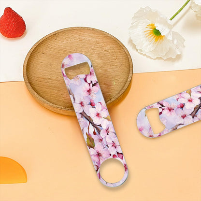 2 PACK Beer Bottle Opener, Stainless Steel Flat Bottle Openers,7 inch Metal Decor,Pink And Gold Marble