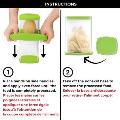 Starfrit Easy Fries Fry Cutter - Perfect Homemade French Fries, Handles for Leverage, Large Cutting Surface, Nonskid Base for Stability