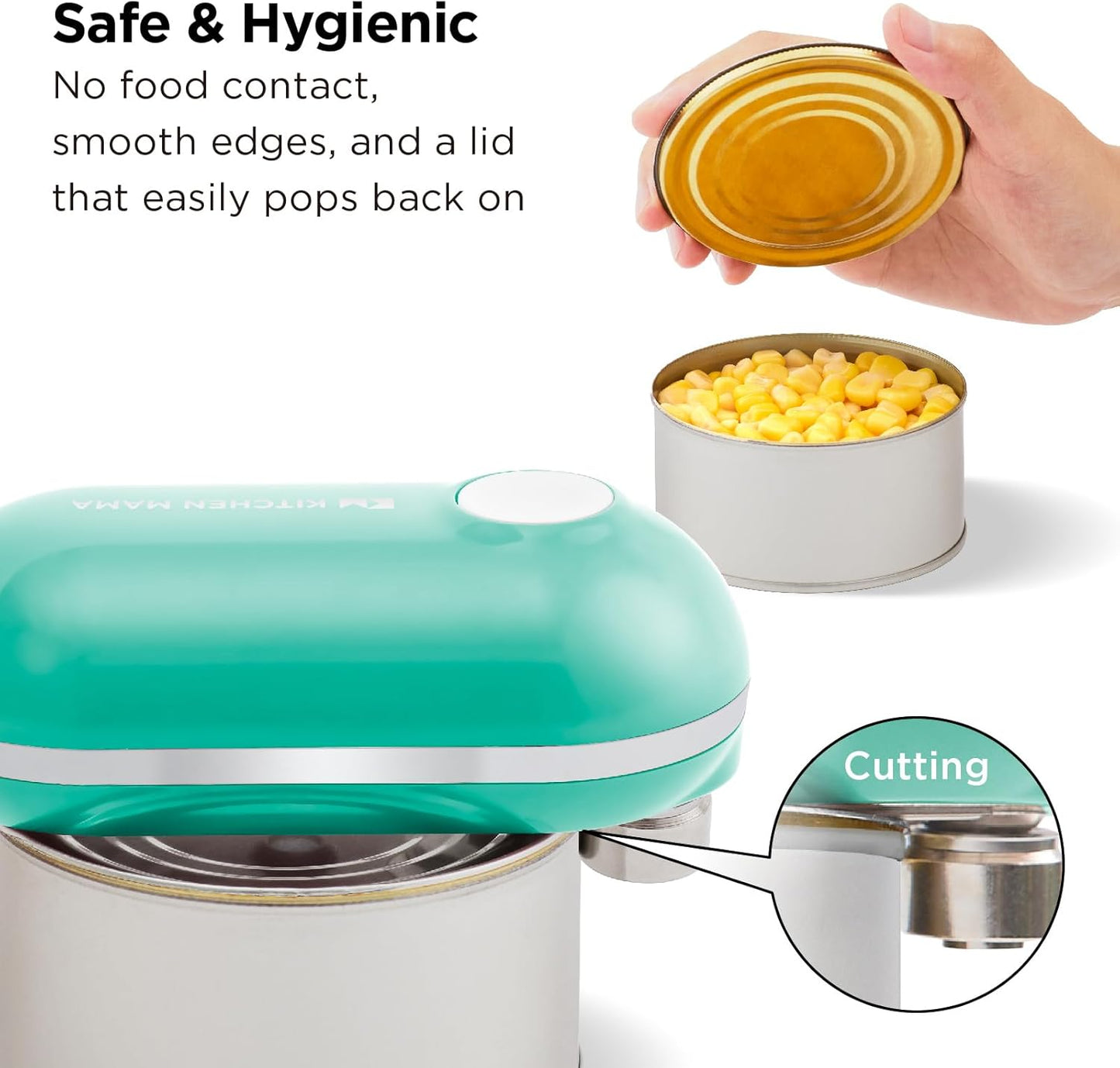 Kitchen Mama Mini Plus Rechargeable Electric Can Opener: USB-C Charging, Hands-Free, Auto Stop, Compact, Cordless, Smooth Edge - Perfect for Seniors with Arthritis, Home, and Travel (Red)