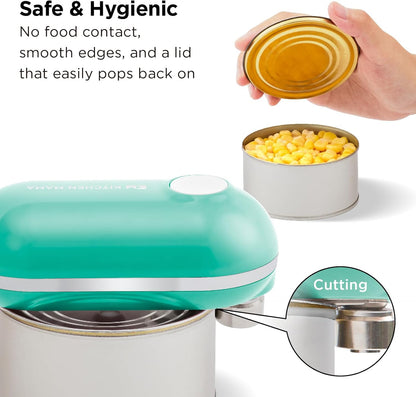 Kitchen Mama Mini Plus Rechargeable Electric Can Opener: USB-C Charging, Hands-Free, Auto Stop, Compact, Cordless, Smooth Edge - Perfect for Seniors with Arthritis, Home, and Travel (Red)