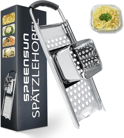 Spaetzle Maker, Premium Grade Stainless Steel Spaetzle Press and Spider Strainer, Efficient Homemade Spaetzle and Knoepfle, Dishwasher Safe Spaetzle Noodle Maker for Pots Up to 30 CM