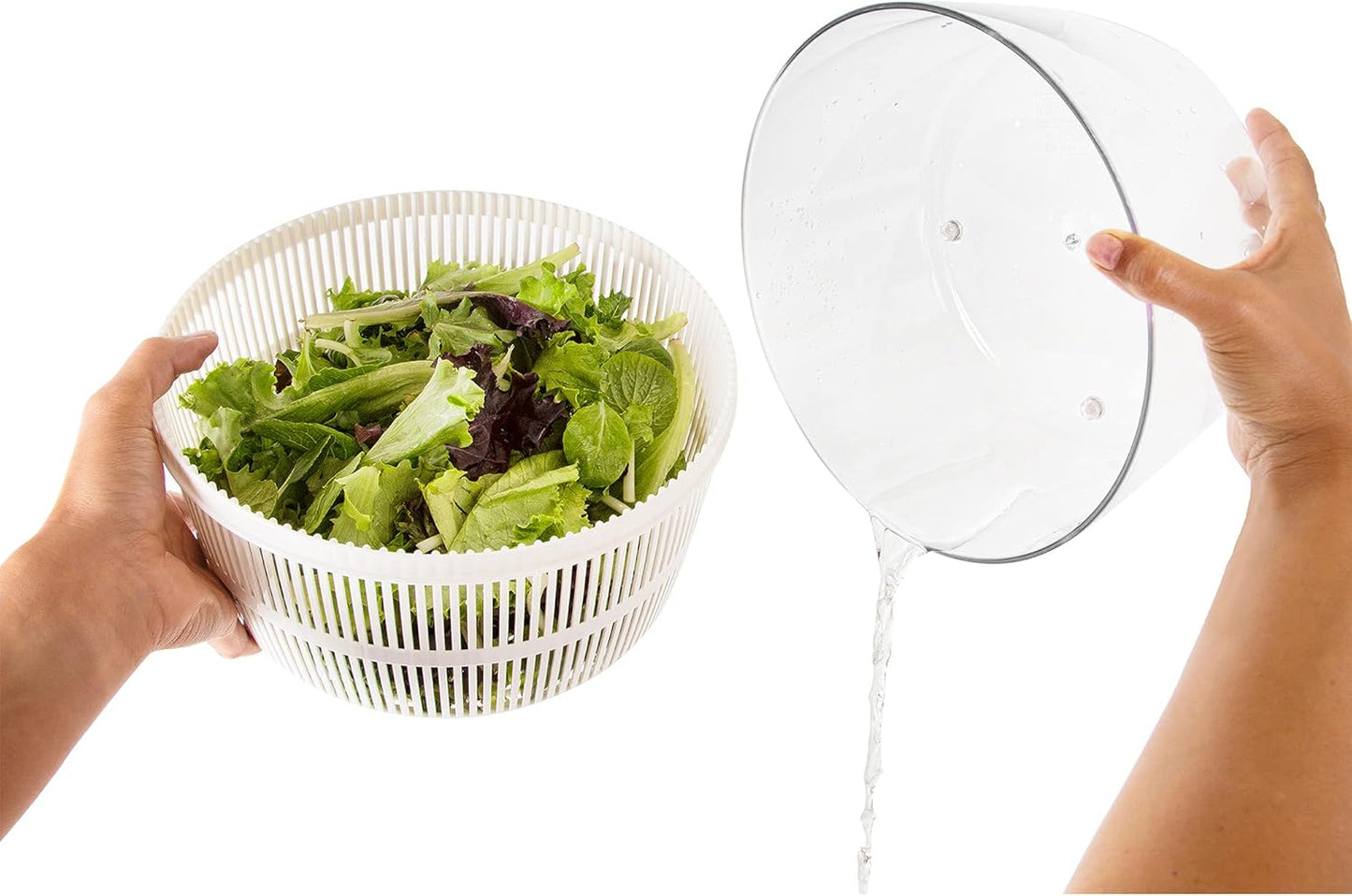 Ozeri Italian Made Fresca Salad Spinner and Serving Bowl, BPA-Free, Green, 4.4 qt