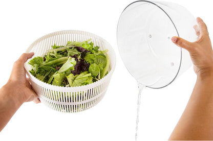 Ozeri Italian Made Fresca Salad Spinner and Serving Bowl, BPA-Free, Green, 4.4 qt