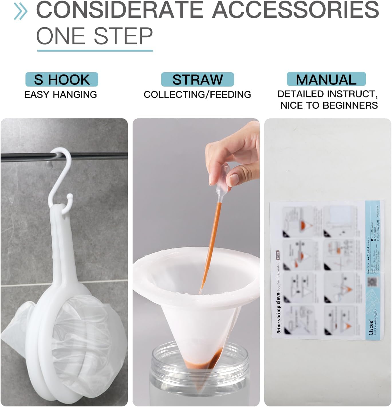 Baby Brine Shrimp Sieve 80 Mesh 200 Mesh kit for Brine Shrimp Hatchery