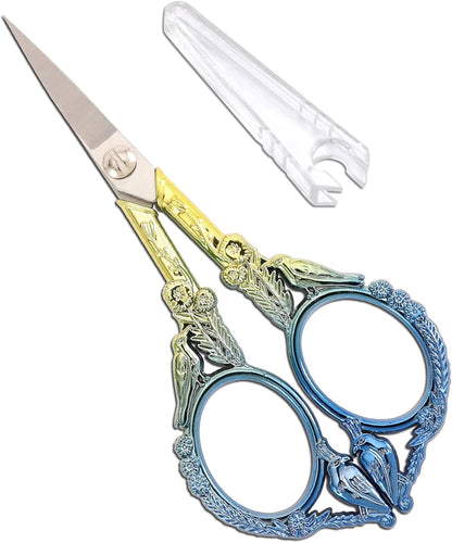 YOUGUOM Sewing Embroidery Scissors, Small Thread Scissor for Craft Artwork Needlework Yarn Knitting Detail Snips, Black Cute Bird Shears
