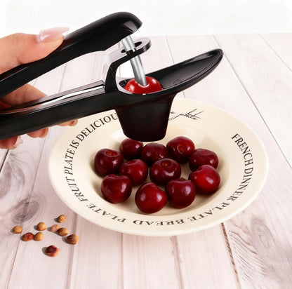 Cherry Pitter - Equipped with Stainless Steel Blade for Quick Cherry Pit Removal, Features Convenient Spring-Back Structure, Suitable for Daily Use for Home Kitchens & Dessert Making, Black