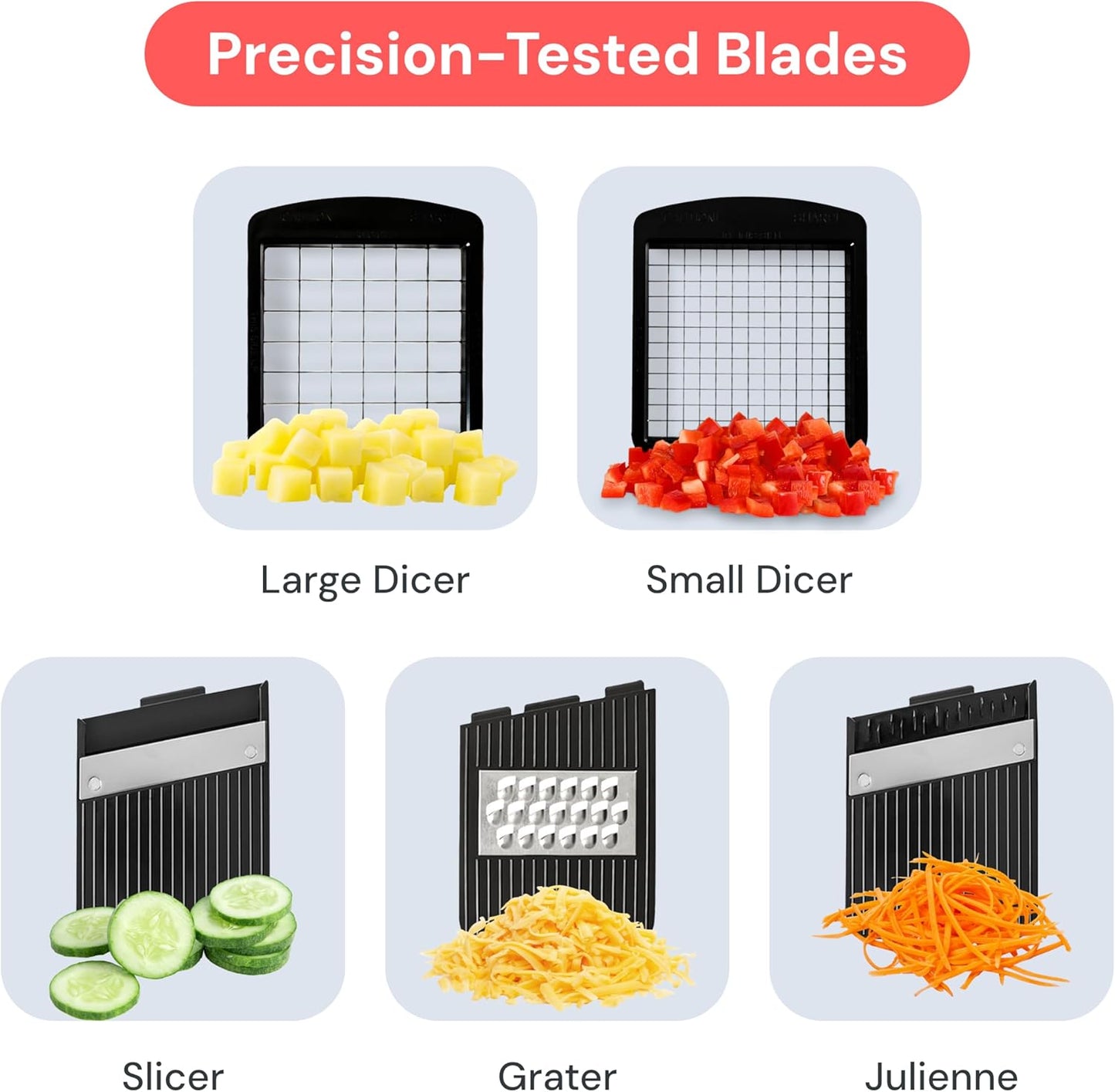 Fullstar XL Vegetable Chopper & Mandoline Slicer – Vegetable, Onion, Potato, Food, Veggie & Fruit Slicer, Dicer & Spiralizer with Pull-Out Catch Tray, Kitchen Gadgets & Gifts (6 in 1, Black/White)