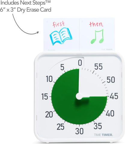 TIME TIMER 8 inch Visual Timer - 60 Minute Kids Desk Countdown Clock with Dry Erase Activity Card, Also Magnetic - for Kids Classroom, Homeschooling Study Tool, Task Reminder, Home and Kitchen Timer