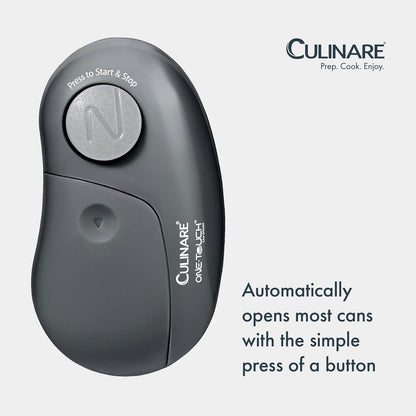 Culinare MagiCan Auto Tin Opener, Grey, Plastic/Stainless Steel, One Hand Operated Manual Can Opener with Clamp