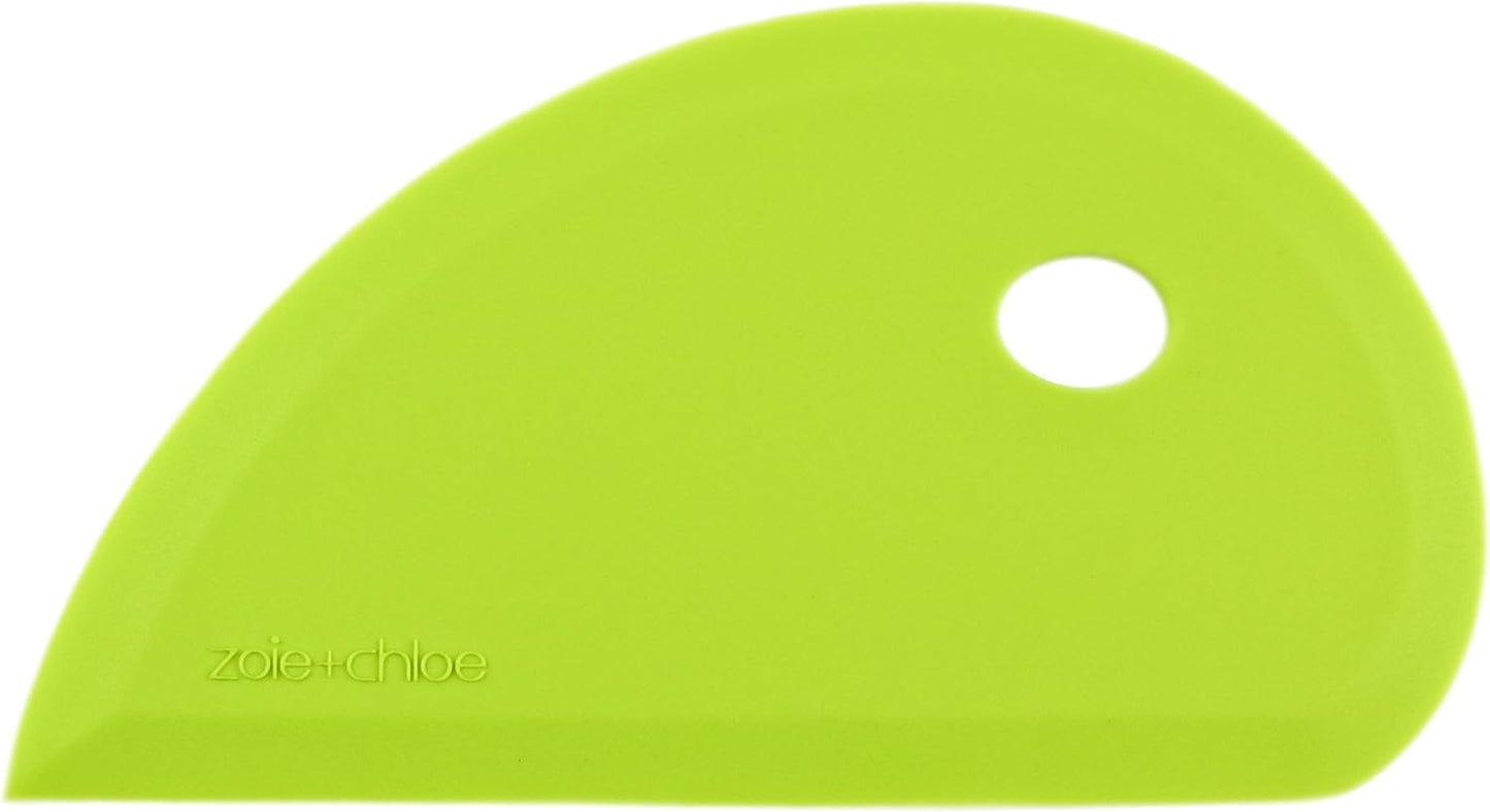 Zoie + Chloe Multipurpose Silicone Bowl Scraper - Dough Scraper for Cleaning Mixing Bowls, Baking Pan - Silicone Scraper Spatula For Painting, Smoothing, Frosting, Cake Decorating - Yellow, 7x3.75"