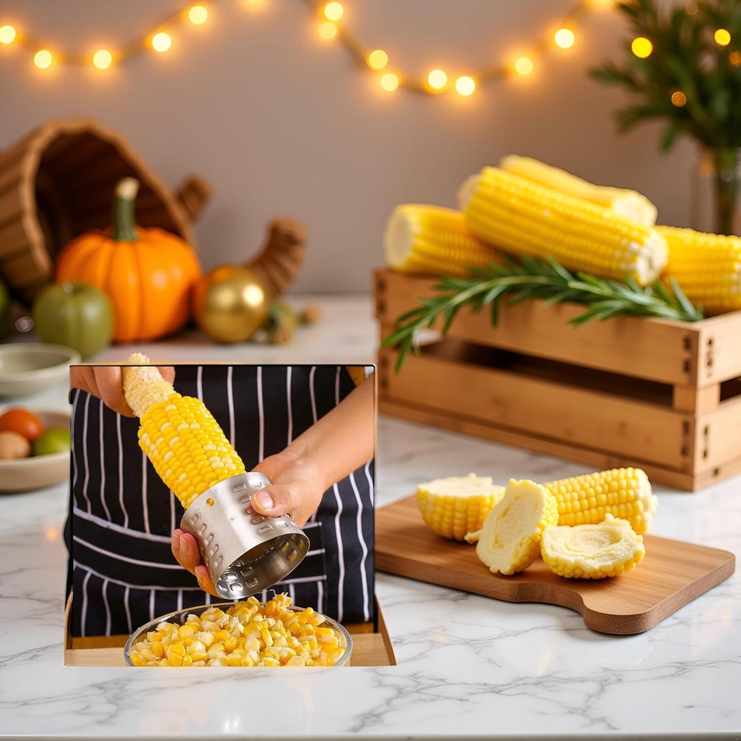 Silvercorn Premium Stainless Steel Corn Thresher Stripper & Peeler - Magic Corn On The Cob Removal Tool