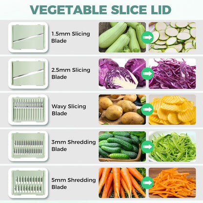 Airpro Stainless Steel Salad Spinner, Durable Lettuce Spinner with 5 Blade Slicer, Stop Button, Drainage Hole, Egg Yolk Strainer Shredder, Non-Slip Base, Vegetable Dryer, Fruit Washer, Dishwasher Safe