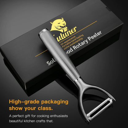 Serrated Blade Premium I Type 304 Stainless Steel Multifunctional Kitchen Peeler Real Wood Handle Ultra Sharp Blade Vegetable Potato Apple（Agarwood）