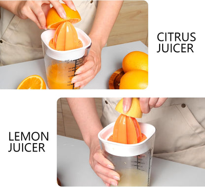 Citrus Juicer Manual Juicer, Multifunctional Hand Juicer, Lemon Lime Squeezer, 20-Ounce Capacity Orange Juicer (White, Basic)