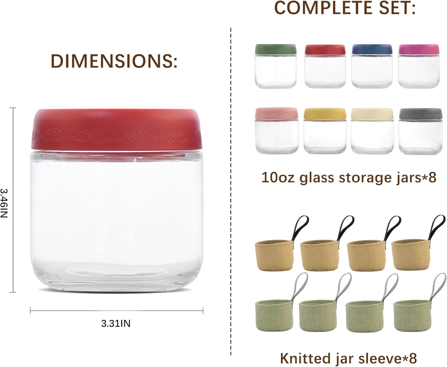 4 OZ Salad Dressing Jar 8 Pack, Airtight Leakproof Bulk Small Glass Sauce Jar with Lids, Reusable for Lunch Box, Bento, Travel & Meal Prep(4 OZ-8Pack)