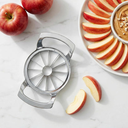 Apple Slicer and Corer, Heavy-Duty Stainless Steel Apple Cutter with 5" Large Opening, Professional 12-Blade Slicer, Dishwasher Safe