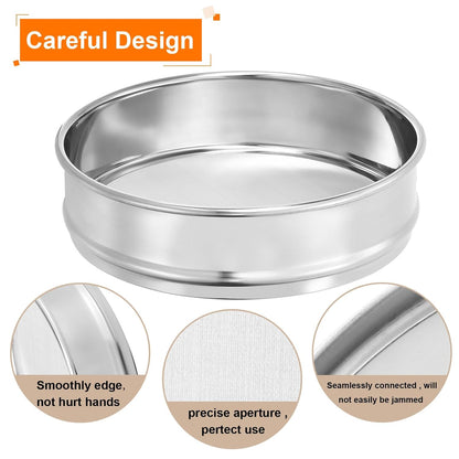 PATIKIL 10 Mesh Lab Sieve, 8" Diameter Test Sieve 304 Stainless Steel Wire Cloth (2mm) for Industrial Laboratory