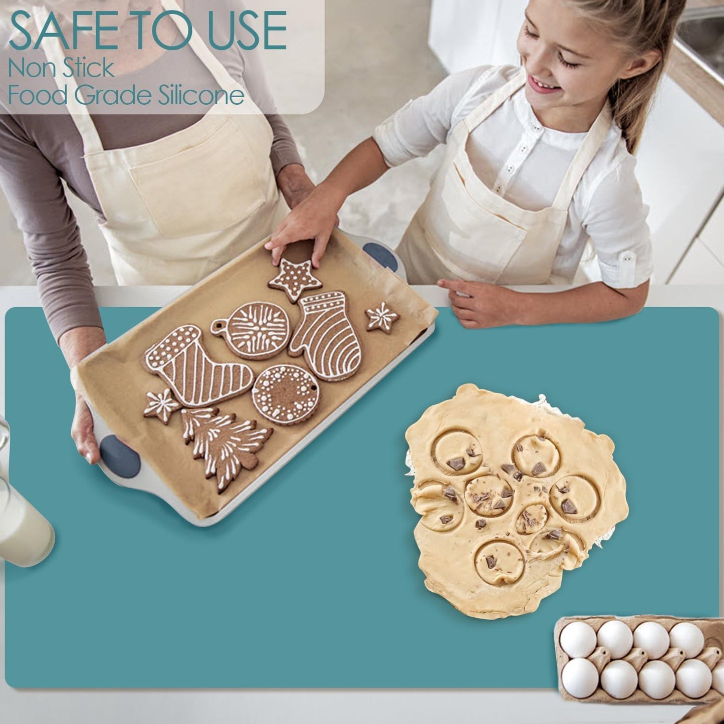 Standard Silicone Mat,Black Baking Mat-Food Grade Kids Dinner Table Placemat Non Slip Counter Mat with Raised Edges Heat Resistant Mat for Air Fryer Nonstick Pastry Dough Mat(1 Pack 23.6'' x 15.7'')