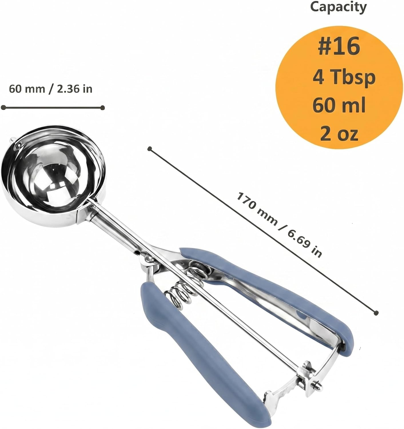 Cookie Scoop, Ice Cream Scoop, 1Tbsp/15 ml/0.5oz Cookie Scoops for Baking, 18/8 Stainless Steel Cookie Scooper for Baking, Ice Cream Scooper with Trigger Release, Cookie Dough Scoop with Non-slip Grip