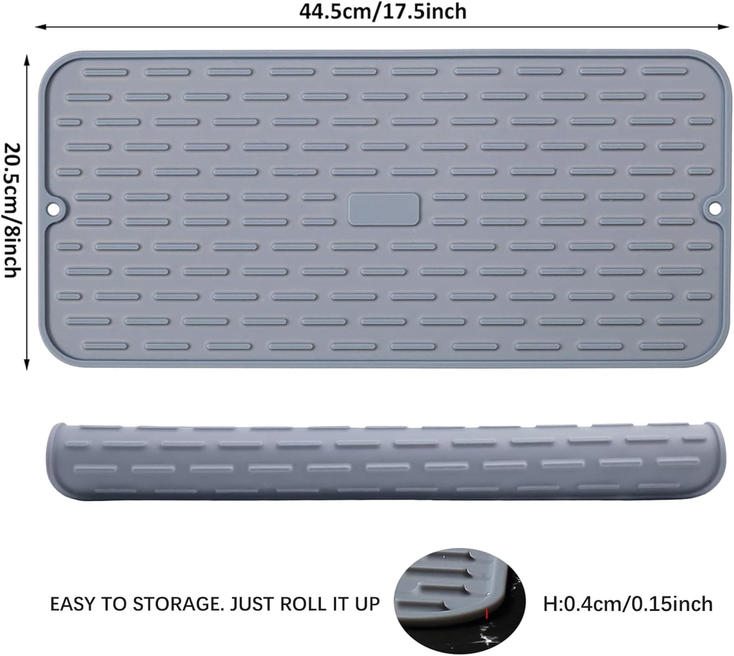 To encounter Silicone Dish Drying Mat - Extral Large 24" x 18" - Set of 2 Flexible Rubber Drying Mat, Heat Resistant Silicone Trivet, Countertop Mat, Dish Draining Mat, Sink Mat