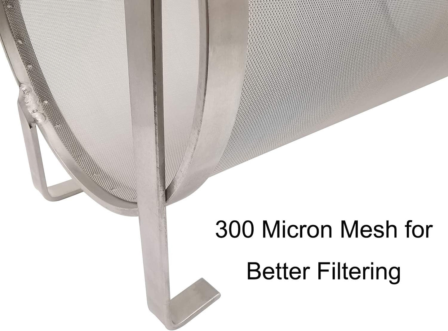 Hop Hopper Spider Strainer Basket Filter for Homebrew Hops Beer & Tea Brewing Bucket Fermenter Kettle, 304 Stainless Steel 300 Micron Mesh - 4" x 10"