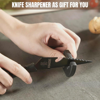 Kitchen Scissors All Purpose, Extra Sharp Kitchen Shears with Knife Sharpener & Sheath, Solid & Durable Stainless Steel Scissors with ANTI-RUST Black Titanium Plated, Dishwasher Safe - Green