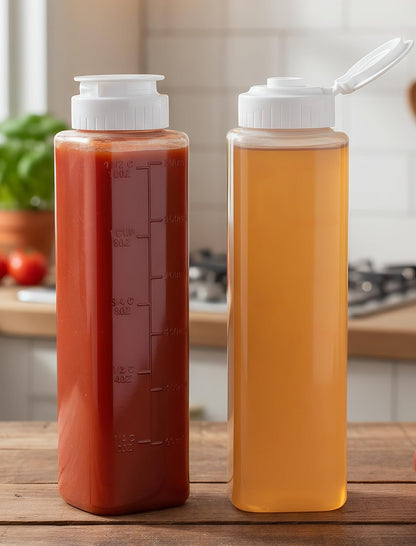 NiHome No Drip Honey Dispenser, 10 oz BPA-Free - Superior Leak-Proof Design Ensures Precise, Mess-Free Pouring with a Simple Squeeze. Perfect for Honey, Syrup, Ketchup & More(2PCS)