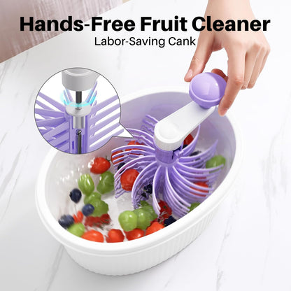 JOYMOOP Fruit Cleaner Spinner JOYLOOP, Large Fruit Washer Spinner, Fruit Cleaner Spinner with Fruit Washer Bowl, Vegetable Fruit Spinner Washer,Fruit and Vegetable Scrubber