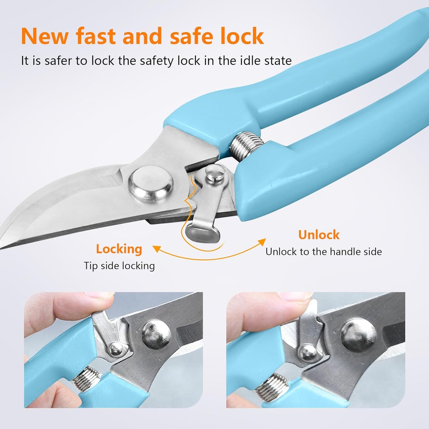 Garden Scissors for Plant, Tip Pruning Shears for Cutting Flowers, Trimming Plants, Bonsai and Fruits Picking (Bypass Blade Pruner)