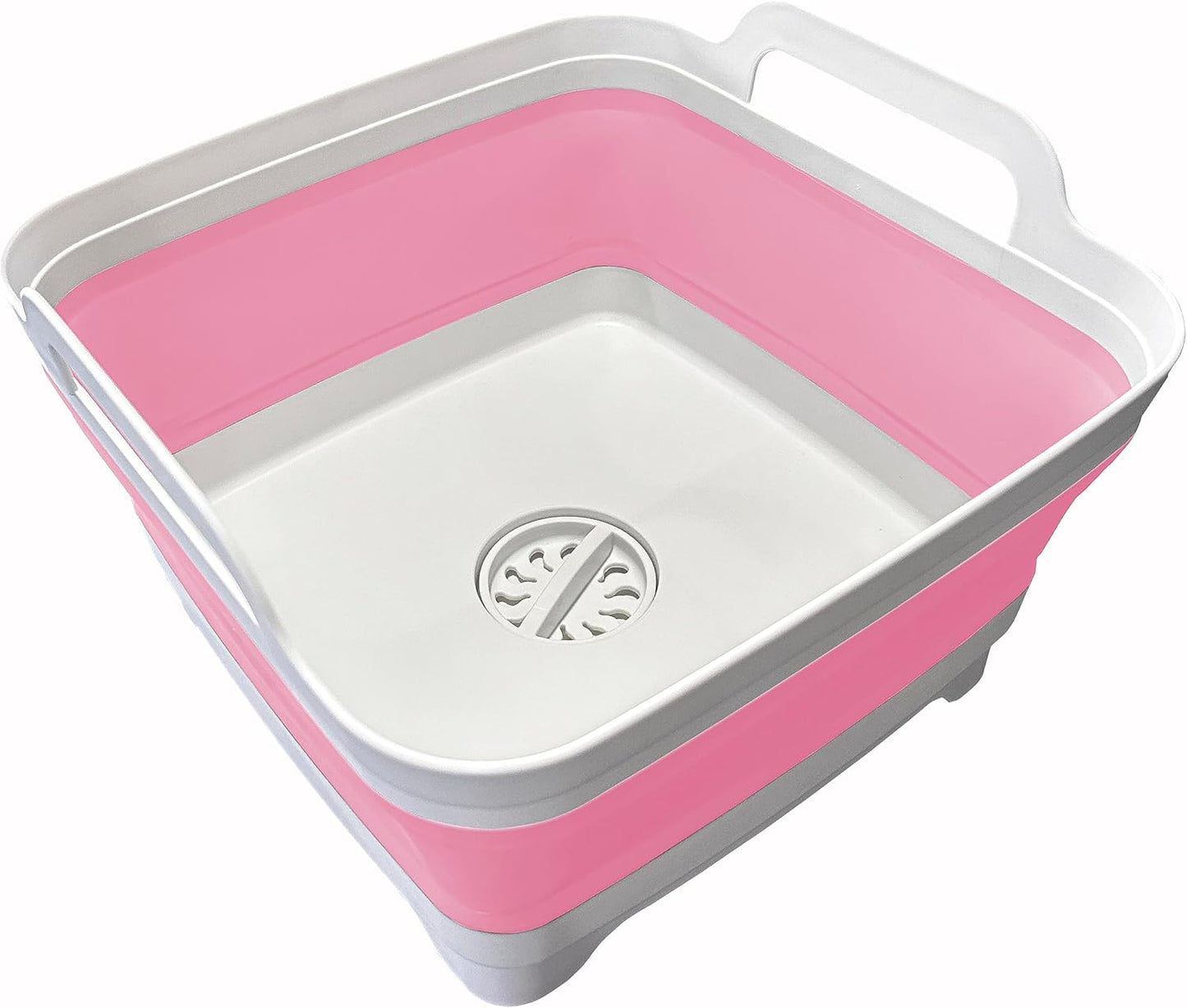 9L (2.4Gal) Dish Basin Collapsible with Drain Plug , Space Saveing Kitchen Storage Tray Dish Wash Basin, Portable Dish Tub, Foldable Dishpan for Camping ,RV,Green