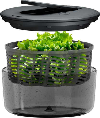 Zyliss Swift Dry Stainless Steel Salad Spinner - Fruit Cleaner & Lettuce Spinner with Push Pump - Non-Slip Bowl - Dishwasher Safe - Small