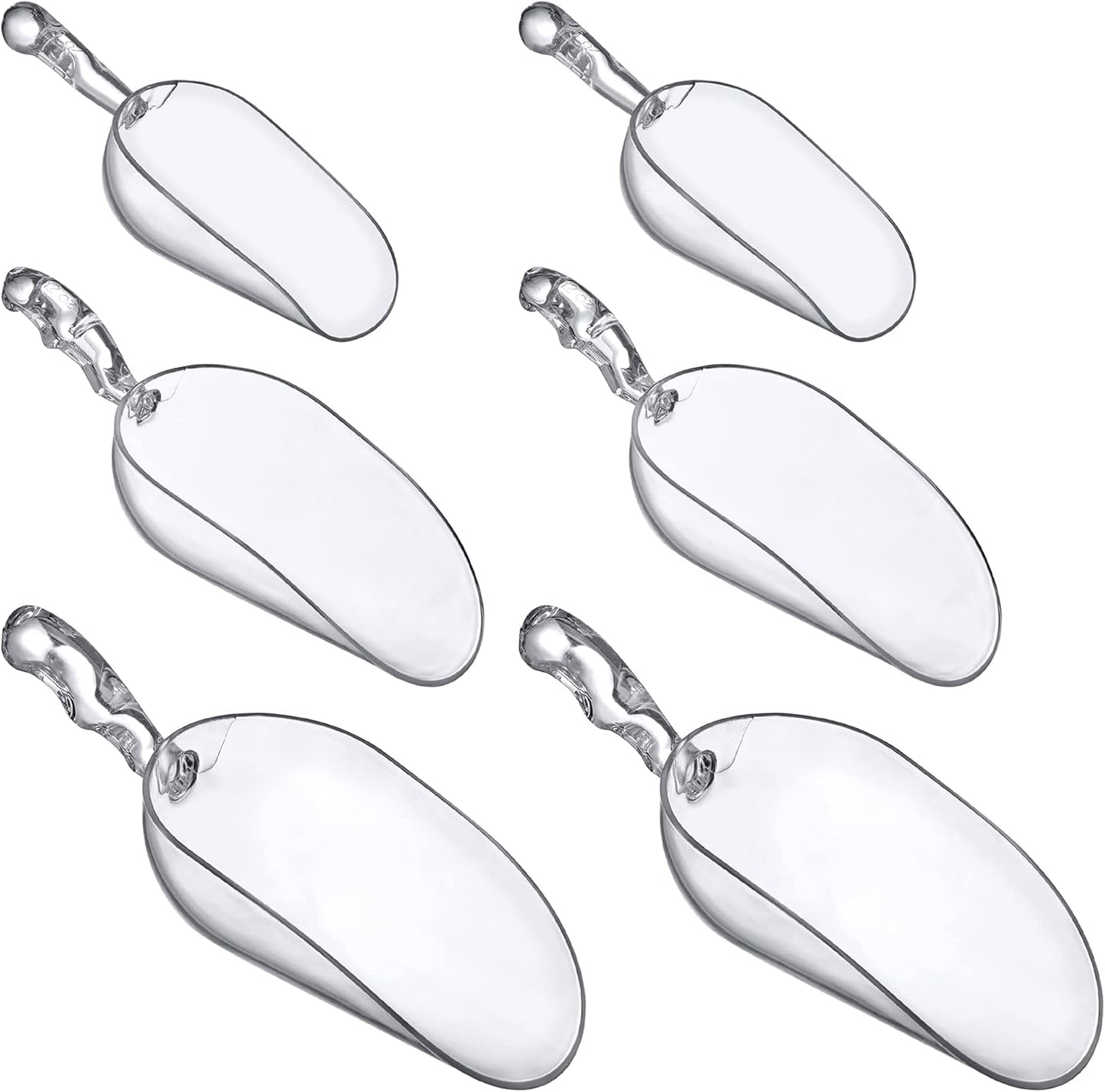 Amazing Abby - Elsa - 5-Ounce Plastic Ice Scoops (Set of 4), Plastic Utility Scoops, BPA-Free, Food-Grade, Shatter-Proof, Good for Kitchen and Restaurant, Perfect for Home and Commercial Use