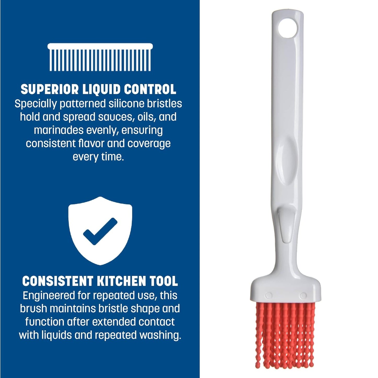 SPARTA 4040505 Silicone Basting Brush With Red Bristles, 3 Inches, Red