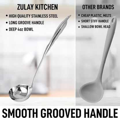 Zulay Kitchen Stainless Steel Spatula - 14.8” Heat-Resistant Metal Slotted Turner for Cooking, Frying & Grilling - Durable, Rust-Proof & Dishwasher Safe Kitchen Utensil for Everyday Use