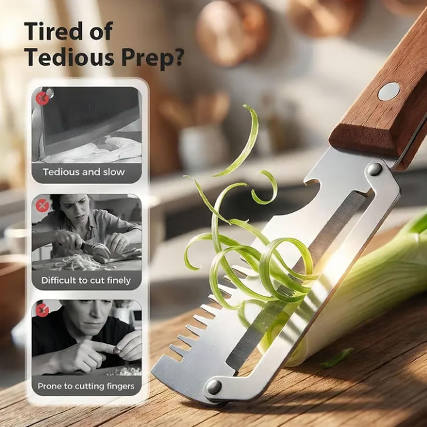 3 in 1 Premium Heavy Duty Stainless Steel Peeler - 2026 New 0 Snag Wooden Peeler for Kitchen - Multifunctional Vegetable Peeler with Bottle Opener & Serrated Blade - Fruit & Potato Peeling Tool (A+B)