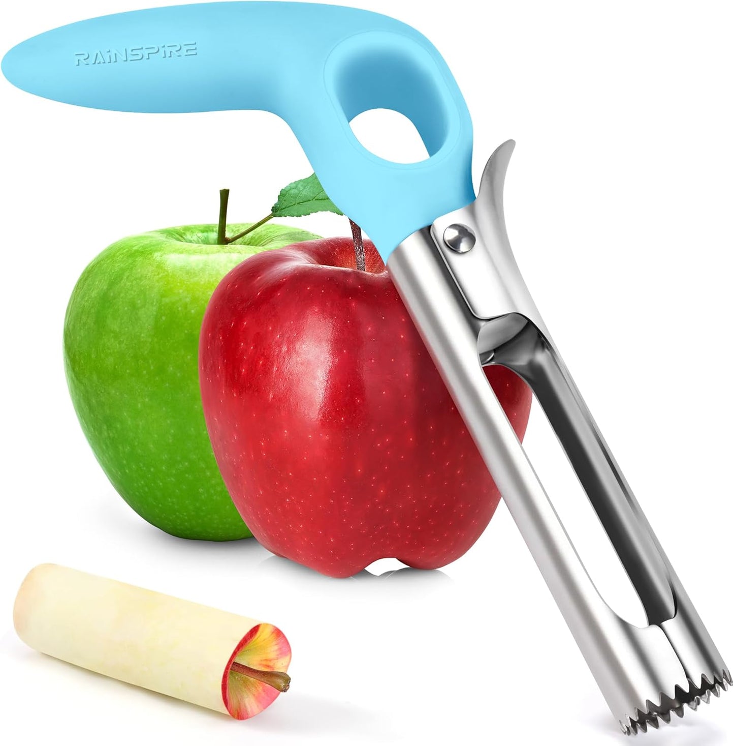Rainspire Apple Corer Tool Kitchen Apple Core Remover Stainless Steel Comfortable Nonslip Handle, Dishwasher Safe, Red