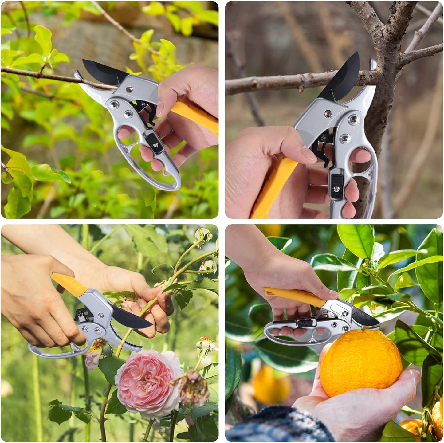 Premium Germany Pruning Shears, Work 3 Times Easier, Pruners Heady Duty, Sharp Garden Clippers Cut Fresh Flower, Hedge, Herb, Indoor Plants, Gardening Tools Scissors, Arthritis Weak Hand Snips