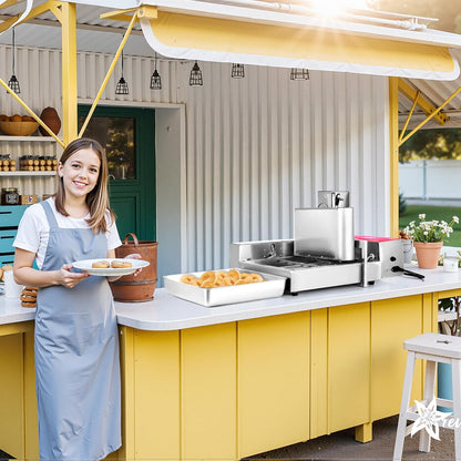 VEVOR Donut Depositor, Large Capacity Manual Donuts Dropper, 304 Stainless Steel Commercial Batter Dispenser, 6 Thicknesses Adjustment Doughnut Hopper with Stand, For Restaurant Cafe Bakery Kitchen