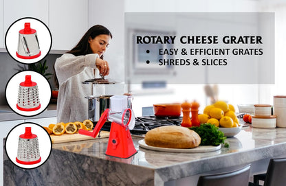 Premium Rotary Cheese Grater - Effortless Grating for Perfectly Shredded Cheese Every Time! (White and Black)