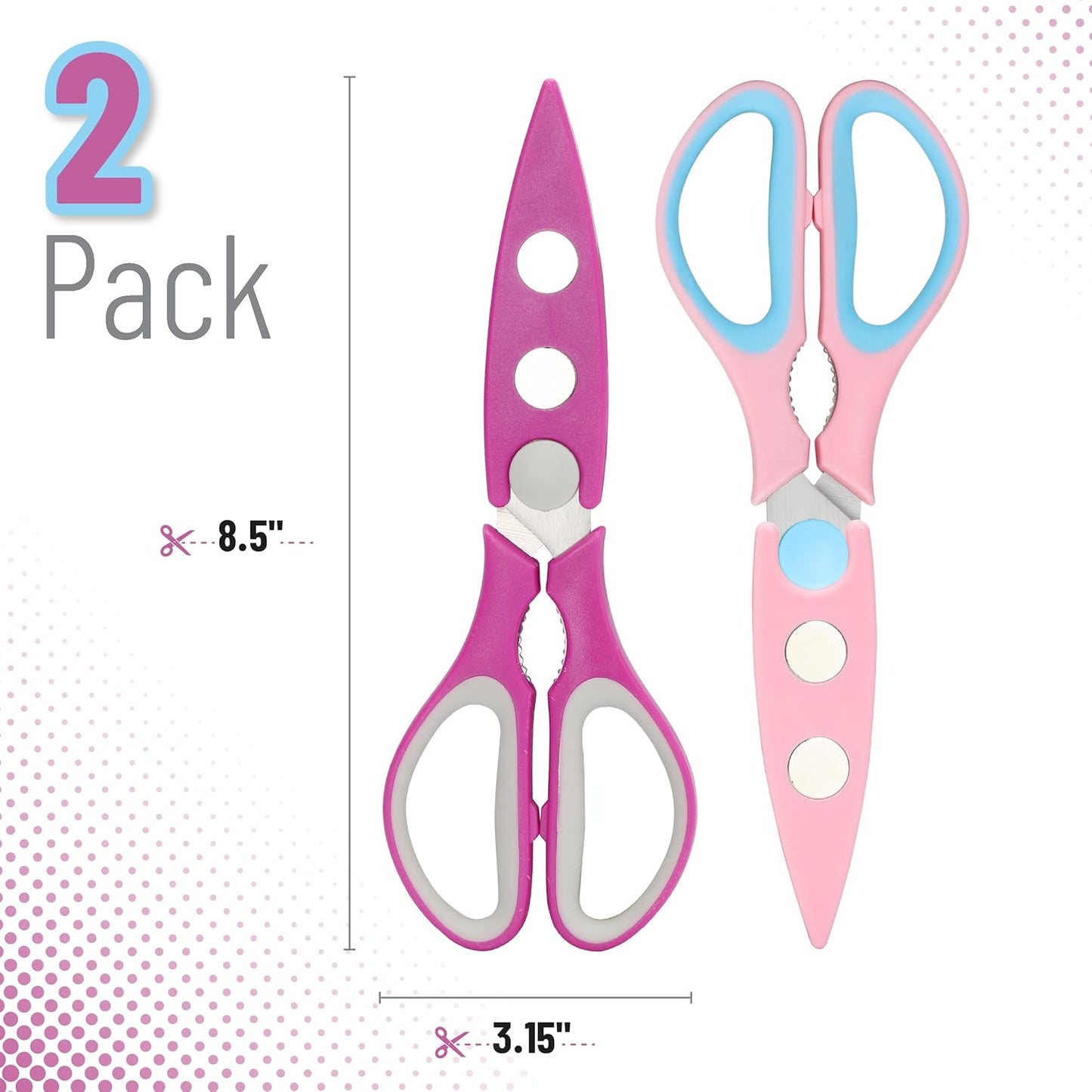 Mr. Pen- All Purpose Kitchen Shears with Protective Sheath, 8 Inch, Dishwasher Safe, Stainless Steel Food Scissors with Micro-Serrated Blades, Soft Grip Comfort Handle, Durable Utility Kitchen Shears